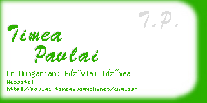 timea pavlai business card